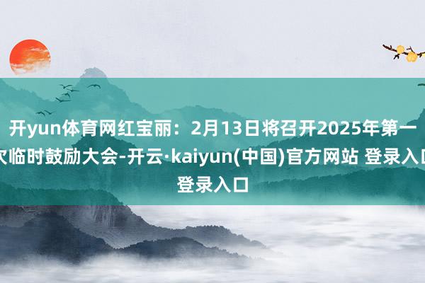 开yun体育网红宝丽：2月13日将召开2025年第一次临时鼓励大会-开云·kaiyun(中国)官方网站 登录入口