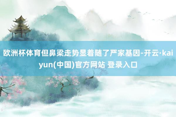 欧洲杯体育但鼻梁走势显着随了严家基因-开云·kaiyun(中国)官方网站 登录入口