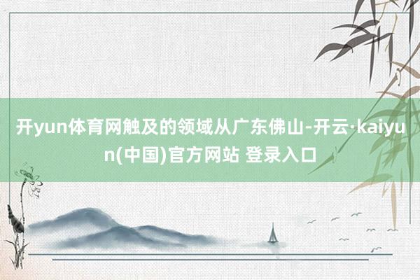 开yun体育网触及的领域从广东佛山-开云·kaiyun(中国)官方网站 登录入口