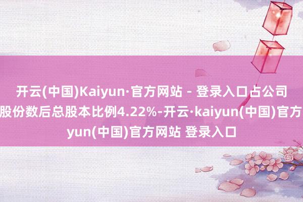 开云(中国)Kaiyun·官方网站 - 登录入口占公司剔除回购专户股份数后总股本比例4.22%-开云·kaiyun(中国)官方网站 登录入口