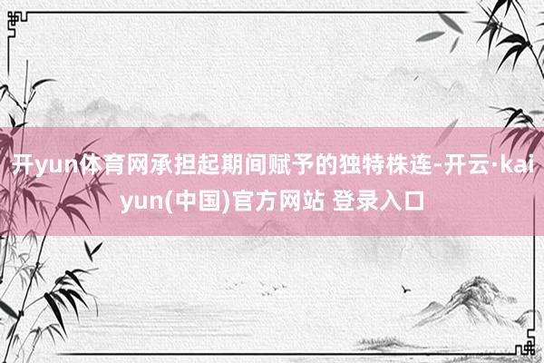 开yun体育网承担起期间赋予的独特株连-开云·kaiyun(中国)官方网站 登录入口
