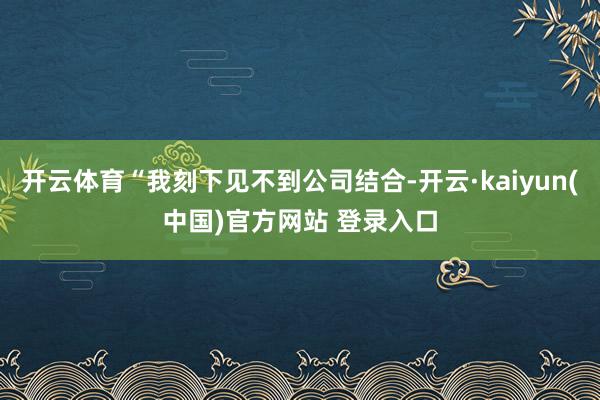 开云体育“我刻下见不到公司结合-开云·kaiyun(中国)官方网站 登录入口