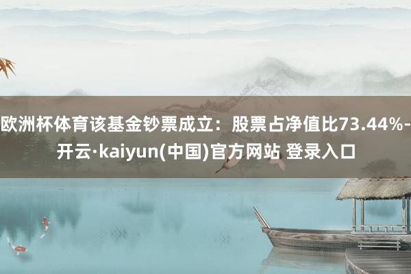 欧洲杯体育该基金钞票成立：股票占净值比73.44%-开云·kaiyun(中国)官方网站 登录入口
