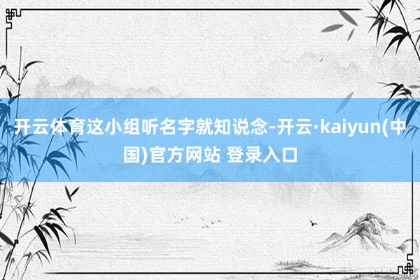 开云体育这小组听名字就知说念-开云·kaiyun(中国)官方网站 登录入口