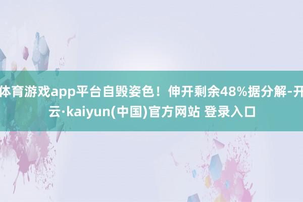 体育游戏app平台自毁姿色！伸开剩余48%据分解-开云·kaiyun(中国)官方网站 登录入口
