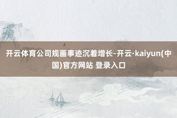 开云体育公司规画事迹沉着增长-开云·kaiyun(中国)官方网站 登录入口