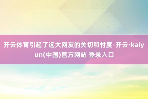 开云体育引起了远大网友的关切和忖度-开云·kaiyun(中国)官方网站 登录入口