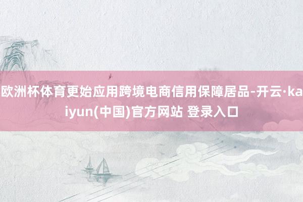 欧洲杯体育更始应用跨境电商信用保障居品-开云·kaiyun(中国)官方网站 登录入口