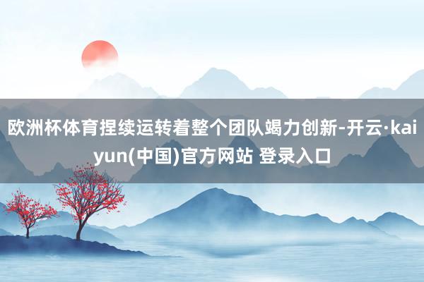 欧洲杯体育捏续运转着整个团队竭力创新-开云·kaiyun(中国)官方网站 登录入口