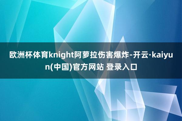 欧洲杯体育knight阿萝拉伤害爆炸-开云·kaiyun(中国)官方网站 登录入口