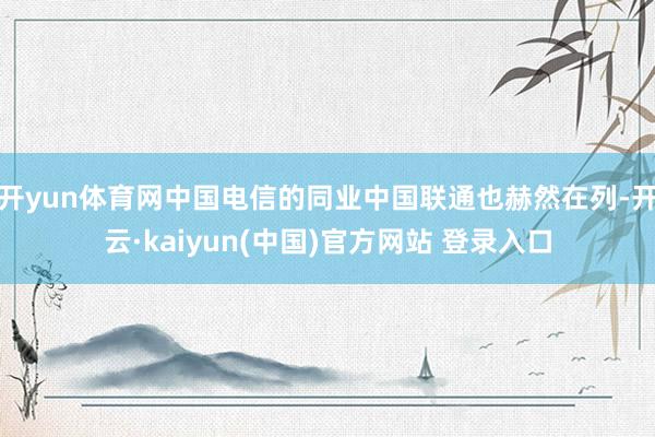 开yun体育网中国电信的同业中国联通也赫然在列-开云·kaiyun(中国)官方网站 登录入口