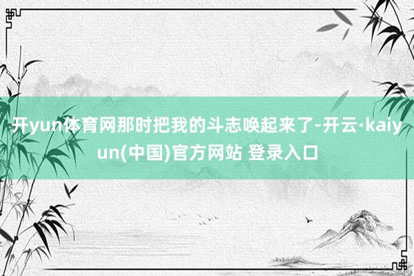 开yun体育网那时把我的斗志唤起来了-开云·kaiyun(中国)官方网站 登录入口
