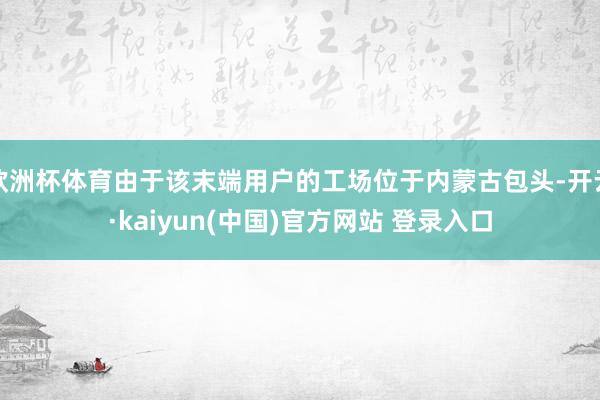 欧洲杯体育由于该末端用户的工场位于内蒙古包头-开云·kaiyun(中国)官方网站 登录入口