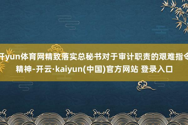 开yun体育网精致落实总秘书对于审计职责的艰难指令精神-开云·kaiyun(中国)官方网站 登录入口