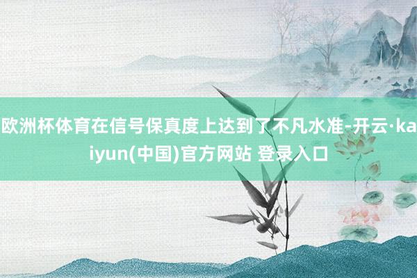 欧洲杯体育在信号保真度上达到了不凡水准-开云·kaiyun(中国)官方网站 登录入口