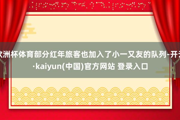 欧洲杯体育部分红年旅客也加入了小一又友的队列-开云·kaiyun(中国)官方网站 登录入口