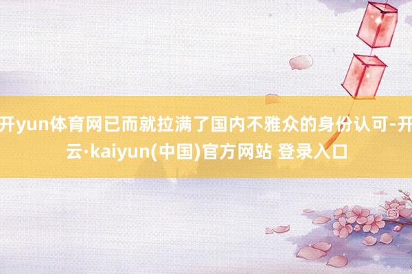 开yun体育网已而就拉满了国内不雅众的身份认可-开云·kaiyun(中国)官方网站 登录入口
