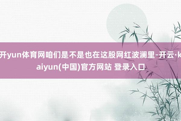 开yun体育网咱们是不是也在这股网红波澜里-开云·kaiyun(中国)官方网站 登录入口