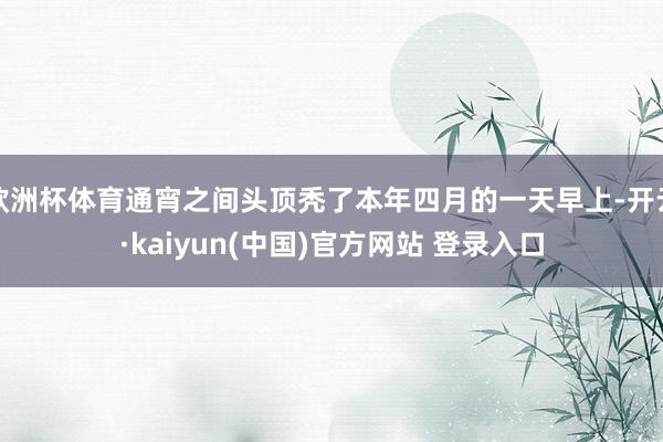欧洲杯体育通宵之间头顶秃了本年四月的一天早上-开云·kaiyun(中国)官方网站 登录入口