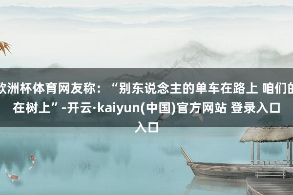 欧洲杯体育网友称：“别东说念主的单车在路上 咱们的在树上”-开云·kaiyun(中国)官方网站 登录入口