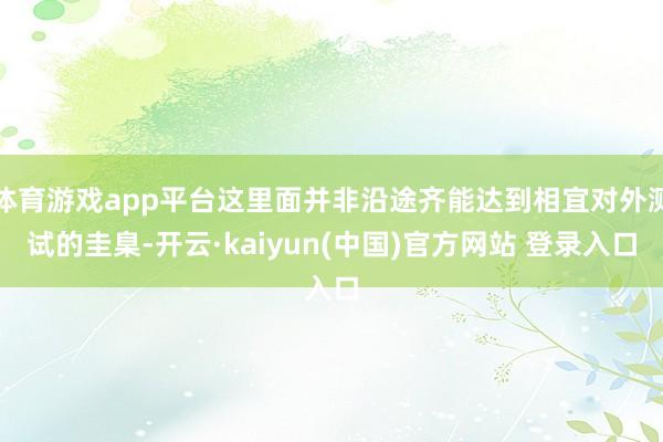 体育游戏app平台这里面并非沿途齐能达到相宜对外测试的圭臬-开云·kaiyun(中国)官方网站 登录入口