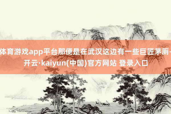 体育游戏app平台那便是在武汉这边有一些巨匠茅厕-开云·kaiyun(中国)官方网站 登录入口