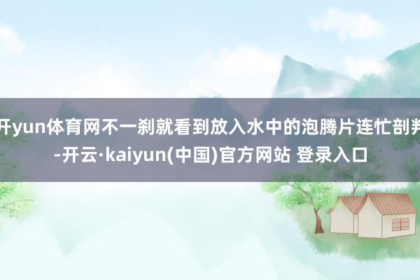 开yun体育网不一刹就看到放入水中的泡腾片连忙剖判-开云·kaiyun(中国)官方网站 登录入口