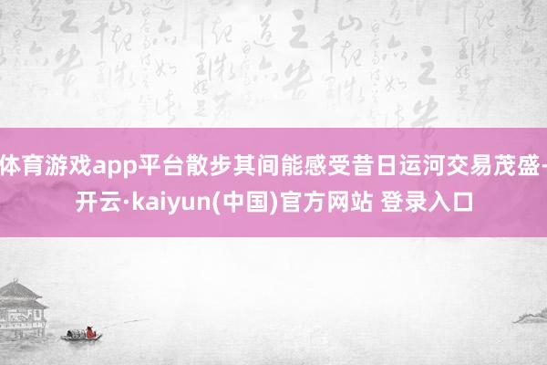 体育游戏app平台散步其间能感受昔日运河交易茂盛-开云·kaiyun(中国)官方网站 登录入口