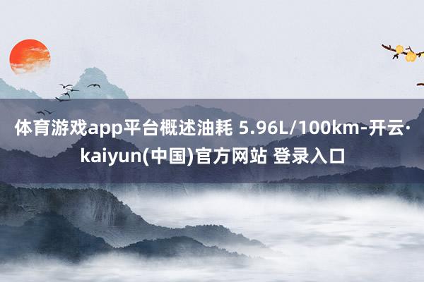 体育游戏app平台概述油耗 5.96L/100km-开云·kaiyun(中国)官方网站 登录入口