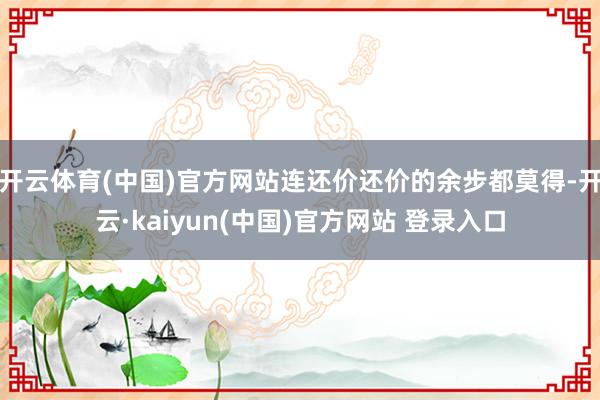 开云体育(中国)官方网站连还价还价的余步都莫得-开云·kaiyun(中国)官方网站 登录入口