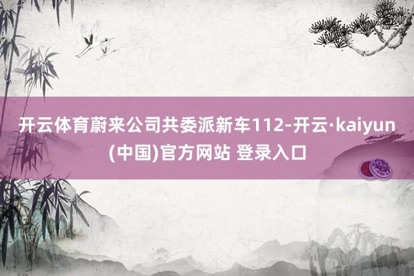 开云体育蔚来公司共委派新车112-开云·kaiyun(中国)官方网站 登录入口