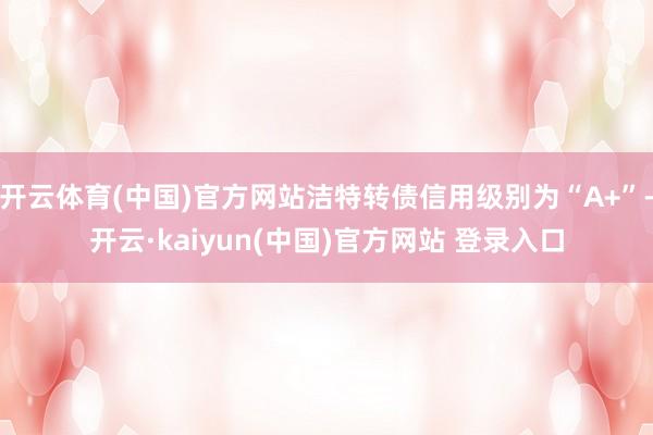 开云体育(中国)官方网站洁特转债信用级别为“A+”-开云·kaiyun(中国)官方网站 登录入口