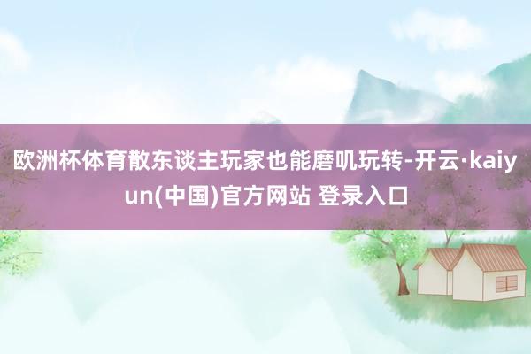 欧洲杯体育散东谈主玩家也能磨叽玩转-开云·kaiyun(中国)官方网站 登录入口