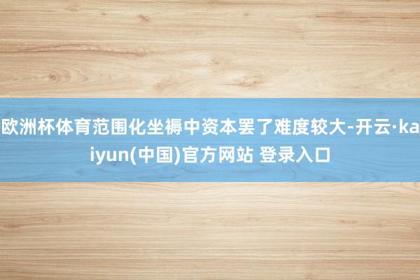 欧洲杯体育范围化坐褥中资本罢了难度较大-开云·kaiyun(中国)官方网站 登录入口