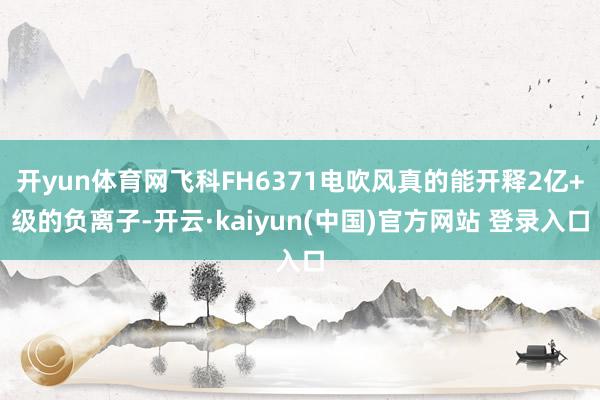 开yun体育网飞科FH6371电吹风真的能开释2亿+级的负离子-开云·kaiyun(中国)官方网站 登录入口