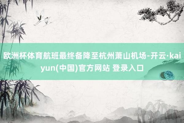 欧洲杯体育航班最终备降至杭州萧山机场-开云·kaiyun(中国)官方网站 登录入口